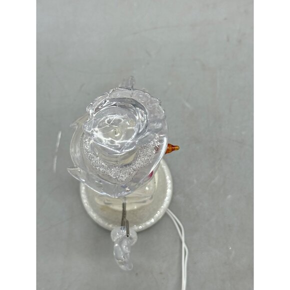 Clear plastic Snowman Figurine Christmas decor LED Light Glitter Base 4.25" READ - Picture 7 of 8